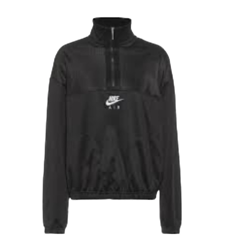 NIKE SPORTSWEAR AIR 1/4 Zip Black White Mesh Pullover Women's Size L - Picture 12 of 16